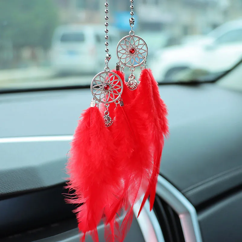 Mini Dream Catcher Car Pendant Wind Chimes Feather Decoration Home Decor & Wall Hanging Adornment Handmade Dreamcatcher Gifts