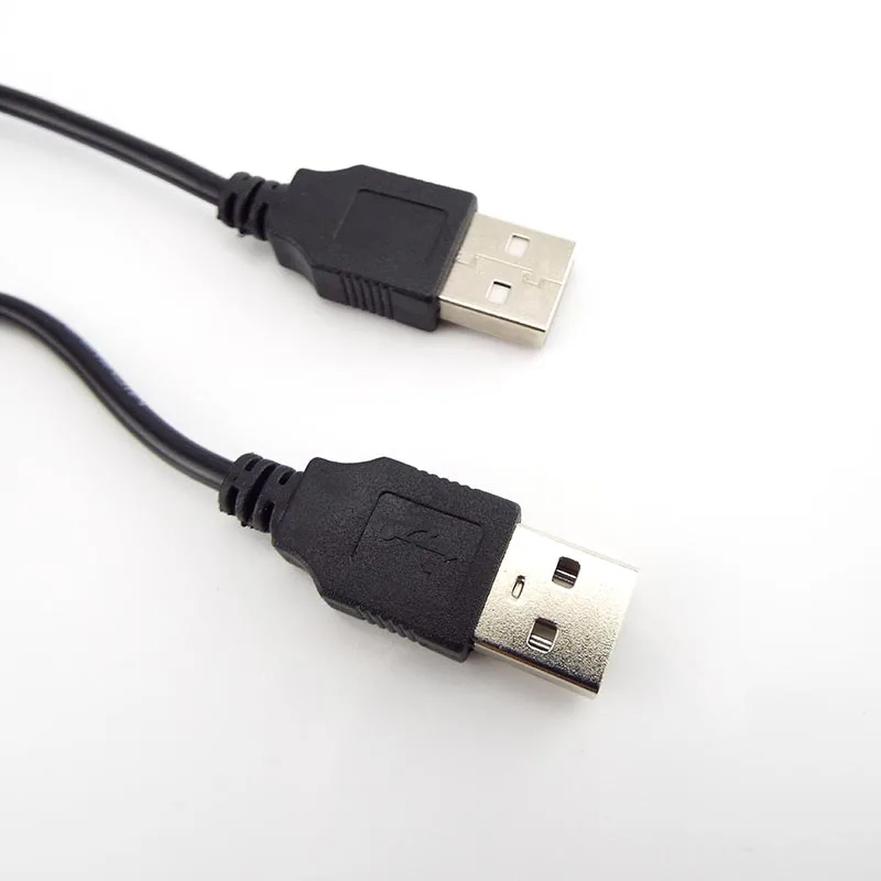 Double USB 2.0 type A Male to Male Computer Extension Cable Adapter Connector Extender Cord High Speed Transfer Data Sync Line