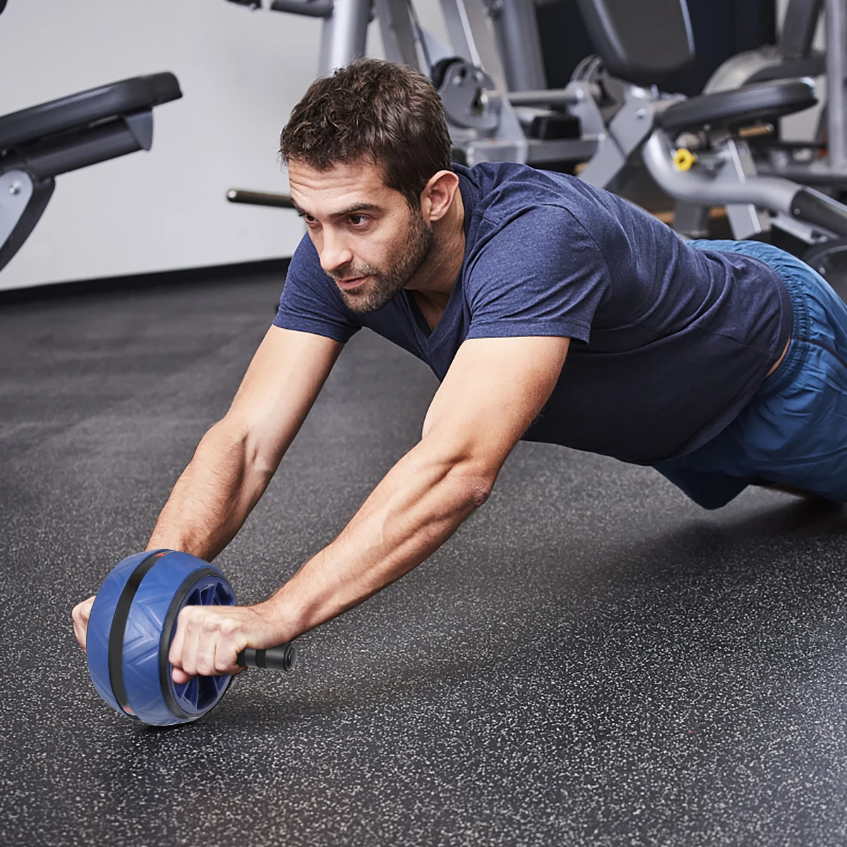 

2pcs Ab Roller Wheel Durable Abdominal Muscle Trainer Fitness Exercise Equipment For Fat Burning