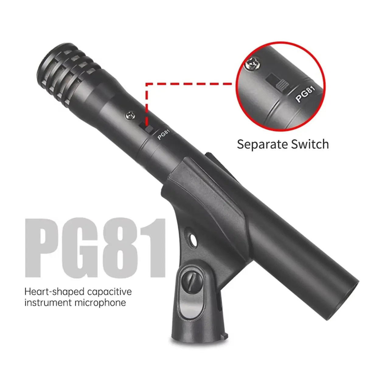 

PG81 Профессиональный кардиоидный конденсаторный инструментальный микрофон для сценического звукоснимателя барабана [AA74-AAA]