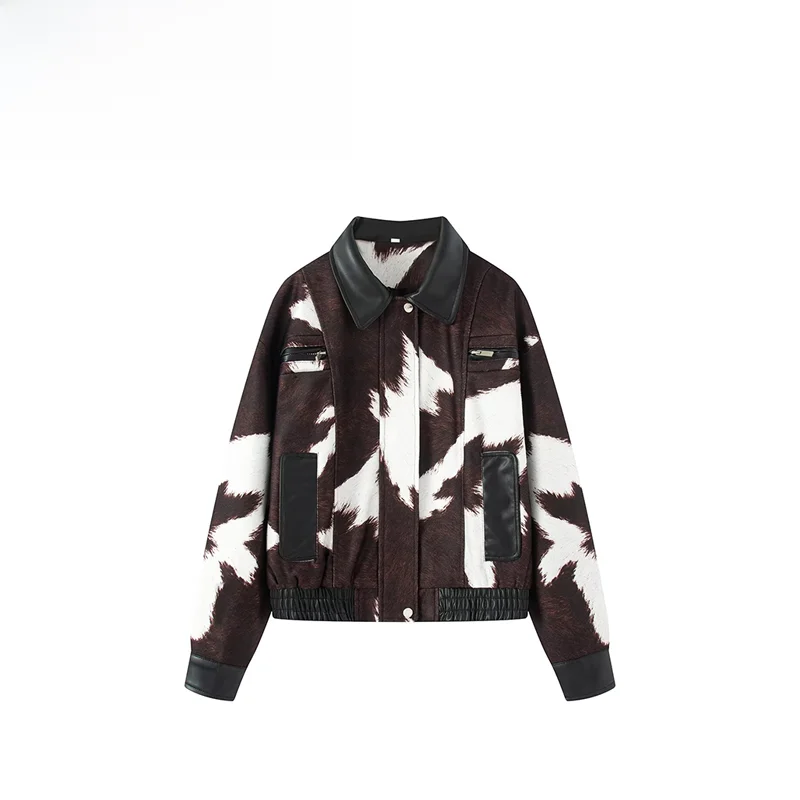 

Fashionable Short PU Leather Jacket Women's Autumn New Style Simple Versatile Windy Atmosphere Ladies' Short Outerwear