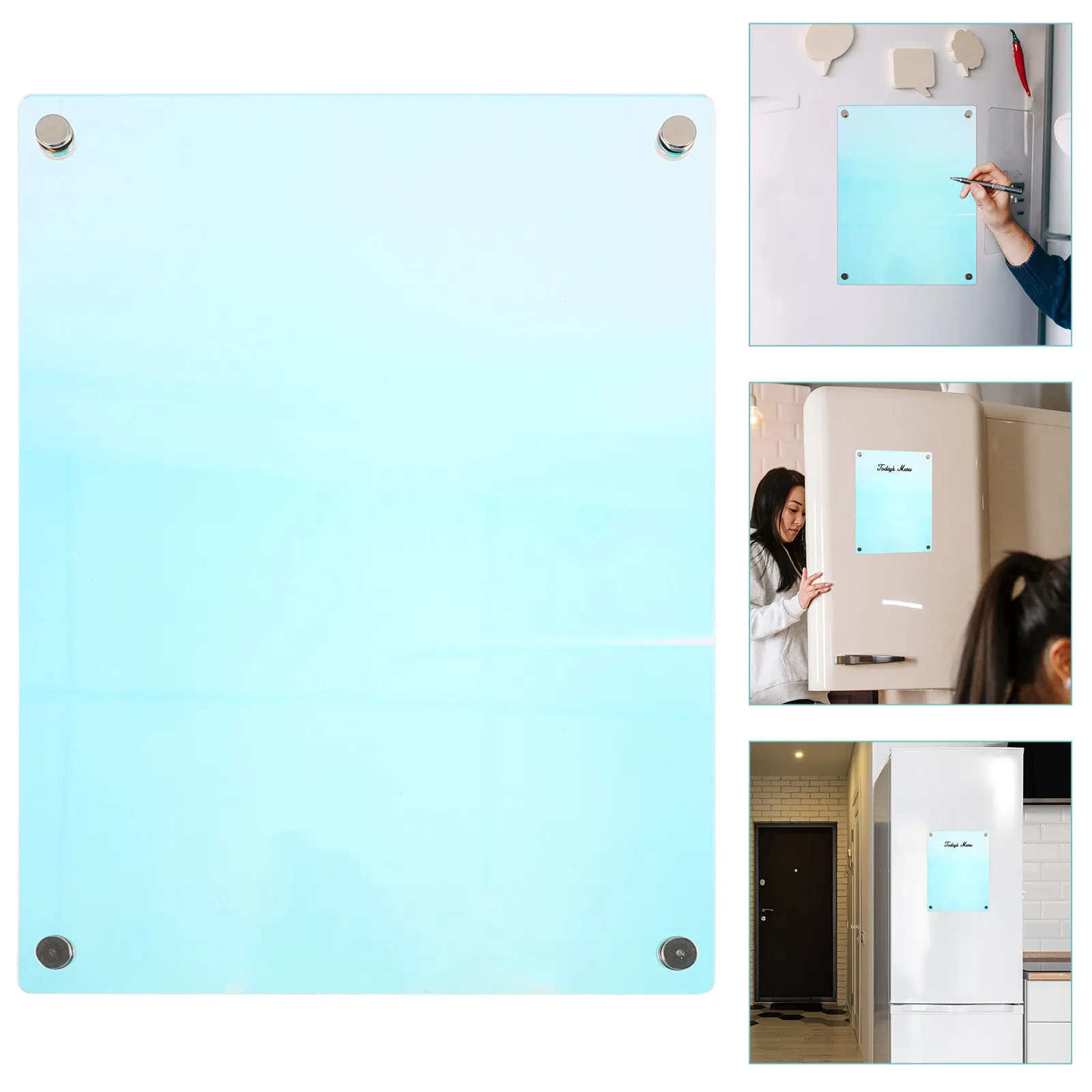 Magnetic Refrigerator Planning Board Acrylic Dry Erase Colored Writing Board Weekly Memo to Do List Reminder Kitchen Supplies