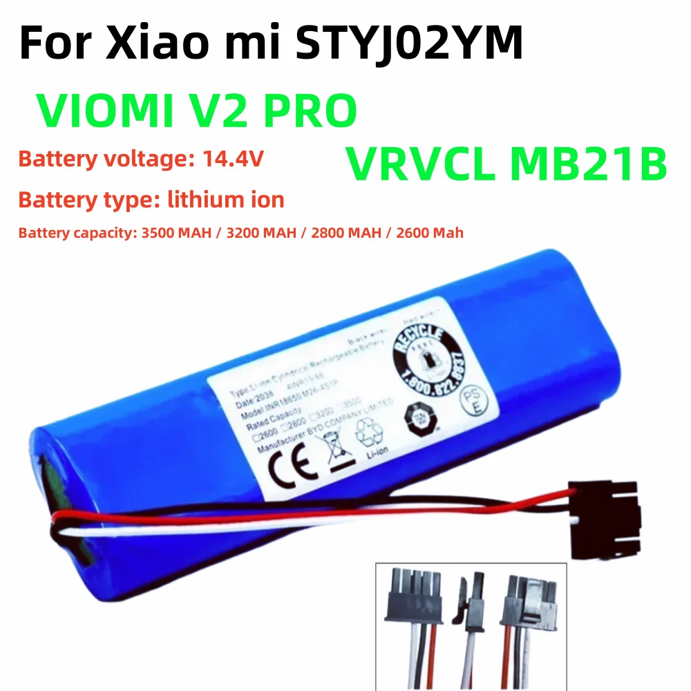 

14.4v 2600mAh Rechargeable Li ion battery For Conga 3290 3390 3490 3590 3690 3790 3890 Sweeping Mopping Robot Vacuum Cleaner