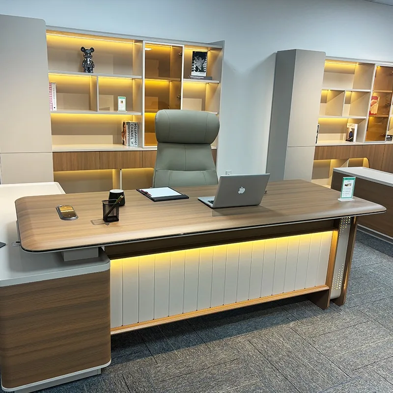 Luxury Boss Office Desk Suitable for Hotel Hospital Office Building Chairman President Big Desk Office Furniture