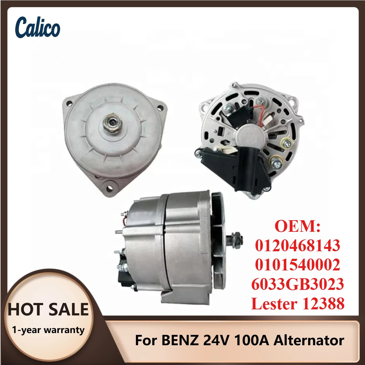 

High Standard Quality Inspection Suitable for BENZ 24V 100A Alternator 0120468143 0101540002 6033GB3023 Lester 12388