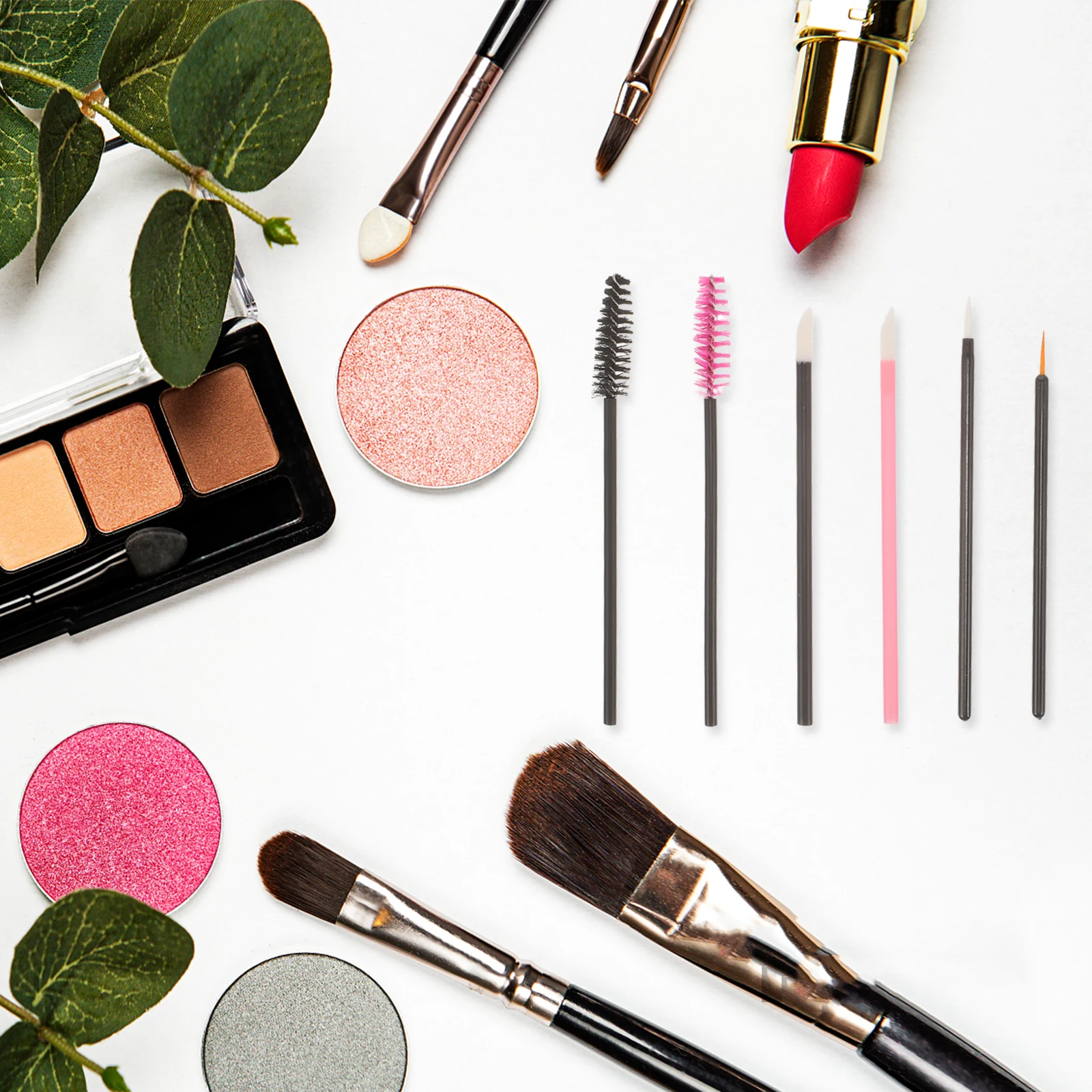 

1 комплект кистей для макияжа, косметические инструменты, компактные легкие кисти для ресниц, бровей, губ, многоразовые профессиональные для путешествий