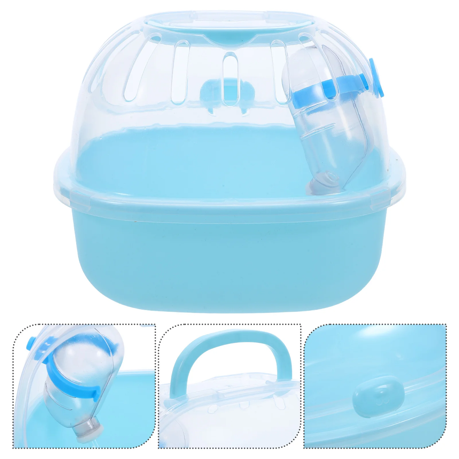 

Hamster Carrier Portable Travel Cage Transparent Small Animal Habitat Cage Equipped Water Bottle for Mouse Guinea Pig Pet Lizard