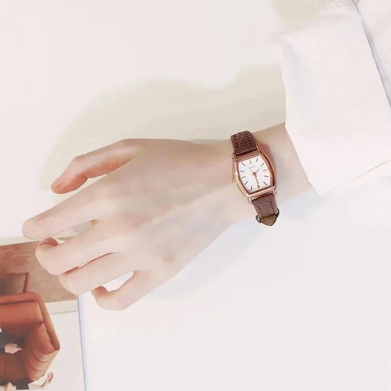 Relojes Retro para Mujer, relojes clásicos informales con esfera rectangular, correa De cuero, Relojes De cuarzo, reloj De pulsera a la moda para Mujer, Relojes De Mujer