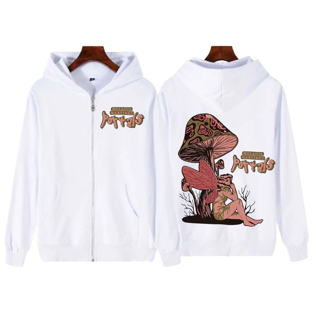 Melanie Martinez Portals Tour 2023 Mushroom Hoodie Long Sleeve Coat Zipper Graphic Men Women Sweatshirt Y2K Clothes Autumn