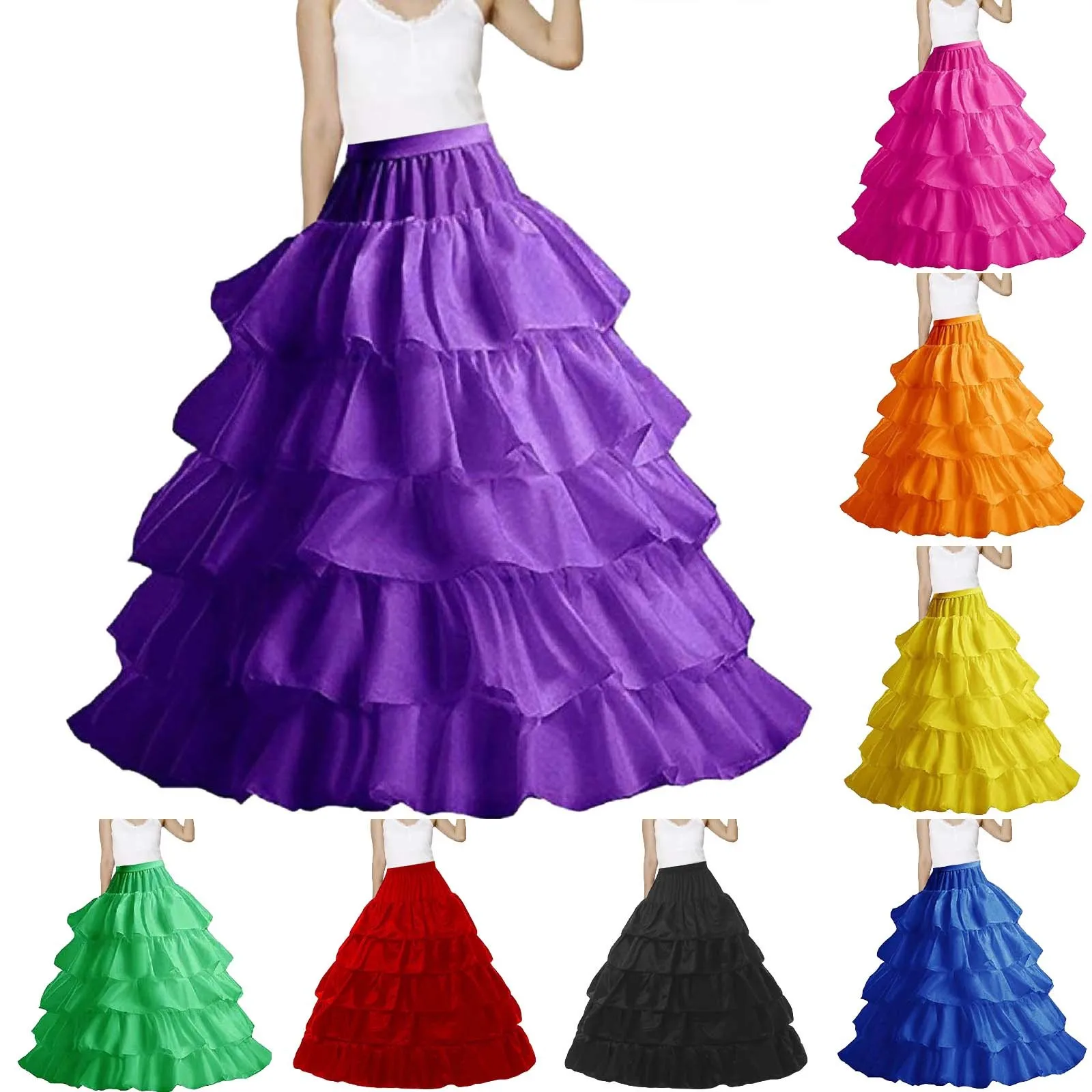 4 Hoops 5 Layers Ball Gown Petticoats Black Petticoat Crinoline Underskirt Big Ruffle Wedding Accessories Tulle Underskirts