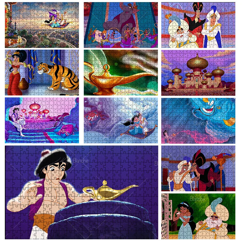 Aladdin Famous Movie Disney Princess Jasmine 1000PCS Puzzles Puzzle Game Girls Like Wooden Jigsaw For Gifts Room Desk Ornaments