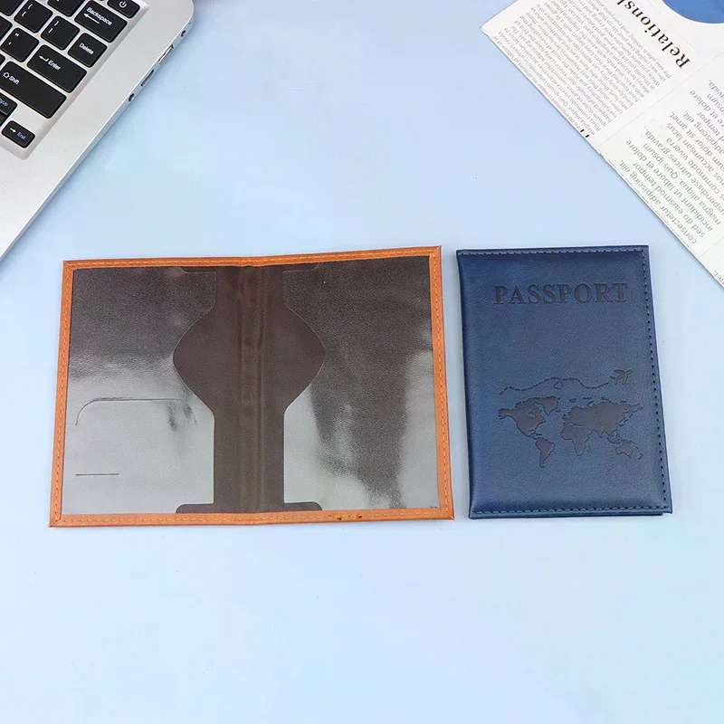 Essential Travel Companion; PU Leather Unisex Passport Case; Slim World Design Wallet/Card Holder, Simple Fashion.