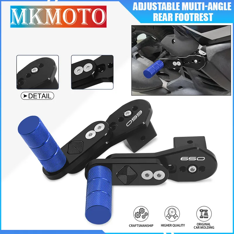 Multi Angle Retractable Rear Footpegs For Z650 17-24 Z650RS 22-24 NINJA650 09-24 VERSYS650 07-24 Motorcycle Adjustable Footrests