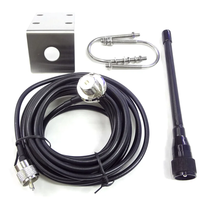 Hot VHF Marine Antenna 156-163Mhz Rubber Waterproof Mast Aerial with 5M RG-58 Cable for Boat Sailboat Yacht