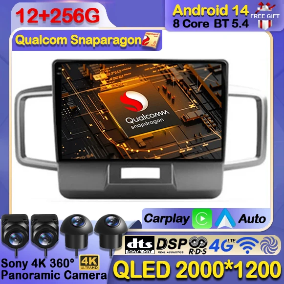 

Android 14 Беспроводной Carplay Auto для Honda Freed 1 2008-2016 Автомобильный радиоприемник Мультимедийный видеоплеер Навигация Стерео GPS 4G WFI BT