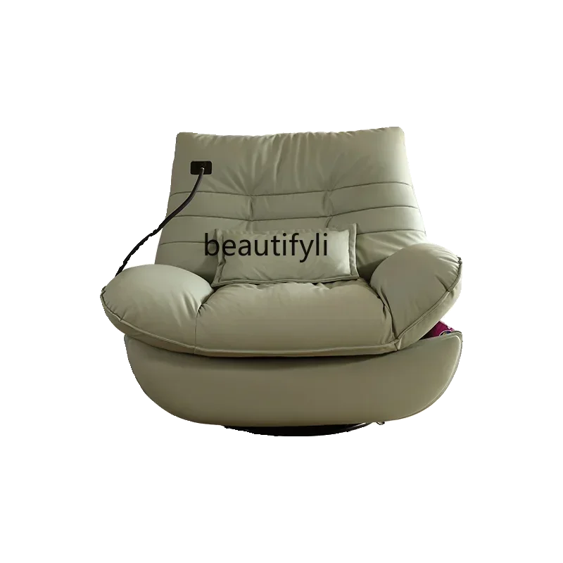 Multifunctional electric leisure recliner modern and simple, lazy sofa single sofa full top layer cowhide