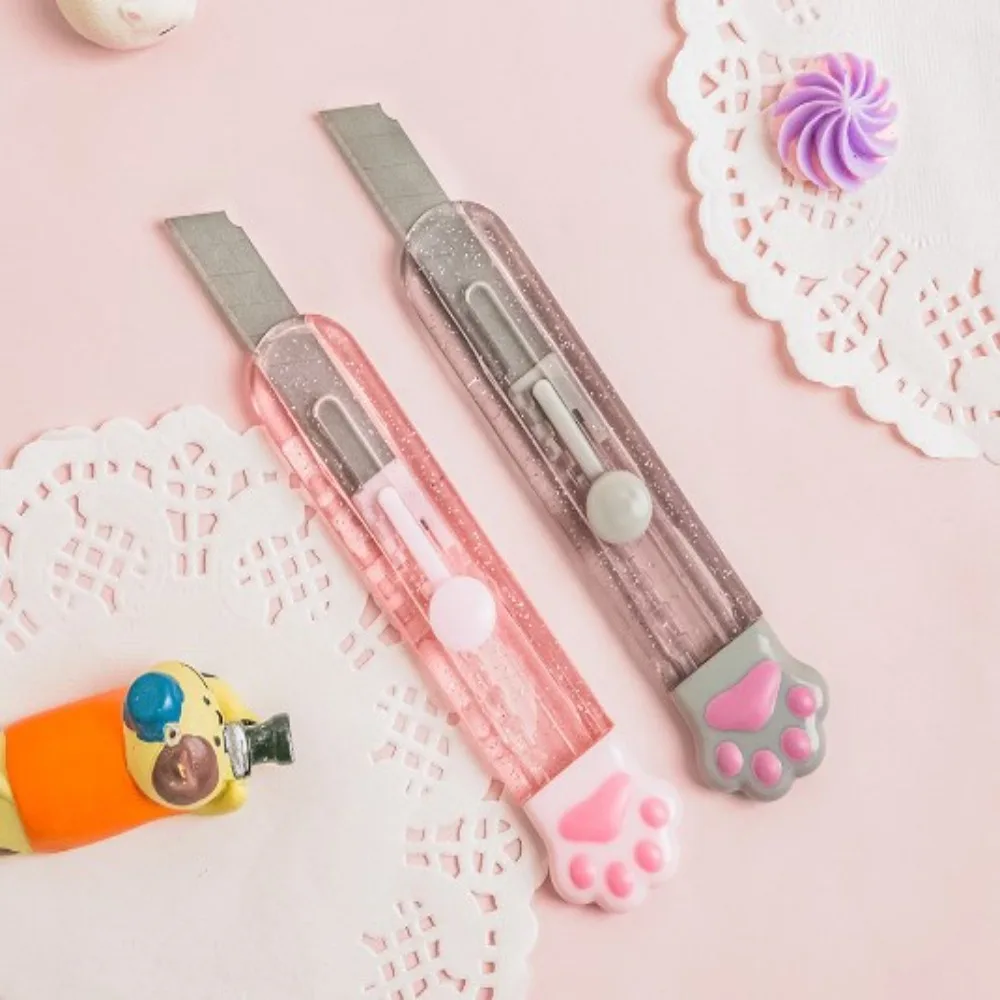 Portable Ps Cat Paw Art Utility Knife Transparent Sharp Blade Paper Cutter Blade Stationery Stationery