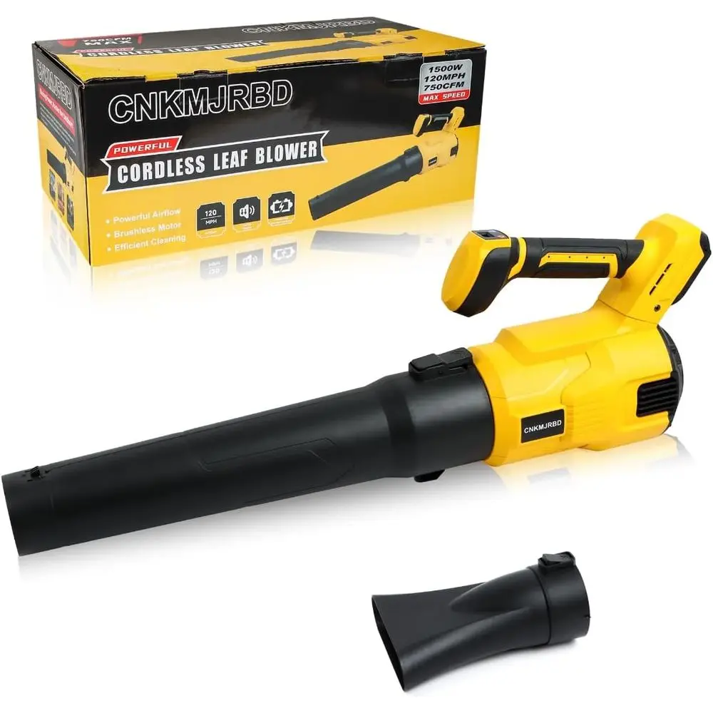 

Cordless Leaf Blower - 1500W Brushless,120MPH Speed/750CFM Volume.Compatible with Dewalt 20V Max Battery (Battery Not Included)