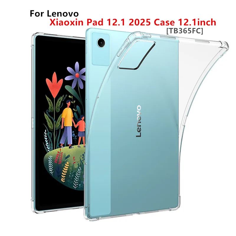 Für Lenovo Xiaoxin Pad 12,1 2025, 12,1 Zoll Transparente Hülle TB365FC 12,1 Zoll Verdickter Airbag Silikon Soft Cover Funda TPU Shell
