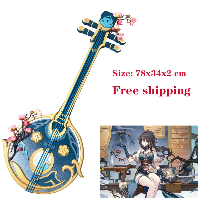 

Free shipping Ruan Mei Pipa Honkai: Star Rail Qin Prop Cosplay Weapons Halloween Christmas Party Props for Comic Show