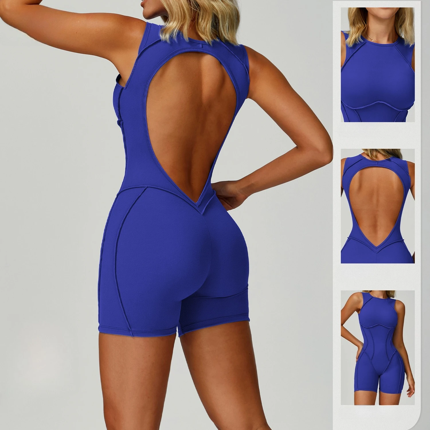 

Womens Yoga Jumpsuits Sleeveless Thin Slim Fit Stretch One Piece Playsuits Romper Sexy Fitness Female Basic Zipper Sportwears