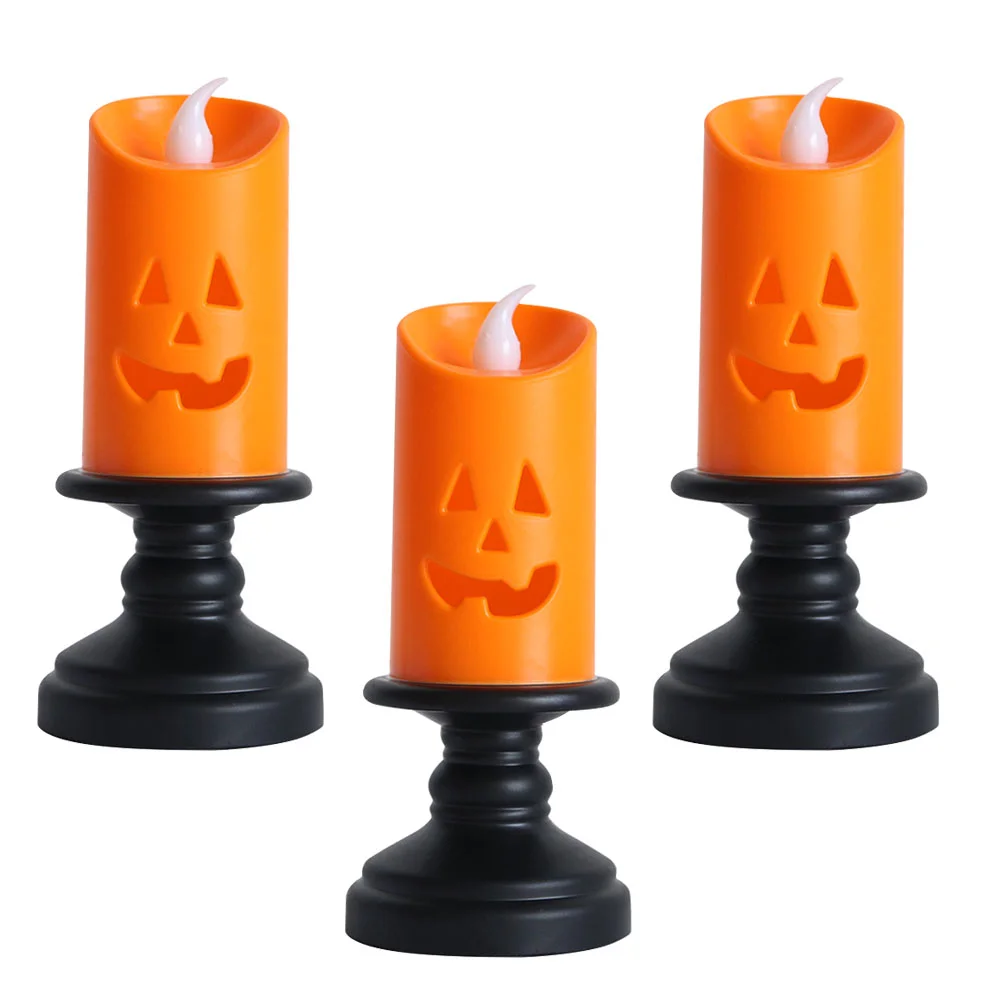3 Pcs Light Festival Lamp Halloween Night Lamps Lanterns Decor Party Props Supplies Flashing Shaped LED