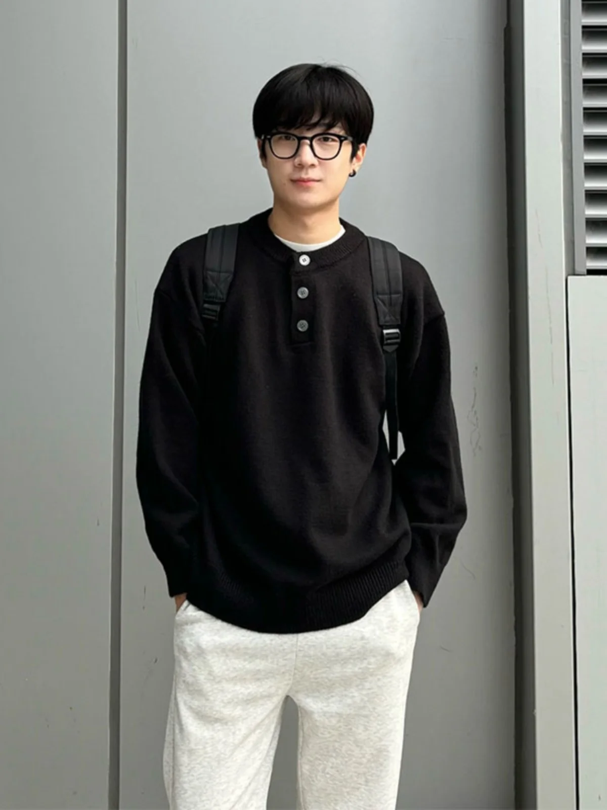 

Мужской зимний вязаный свитер Bla Henry Collar: модный американский бренд, базовый джемпер Cleanfit Lazy Style