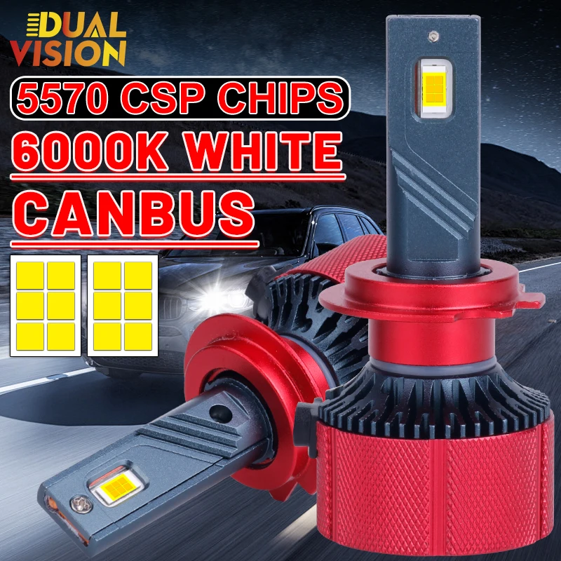 

Dualvision H4 H7 LED Car Headlights H11 H1 H8 H9 9005 HB3 9006 HB4 9012 HIR2 Car Bulbs 12PCS 5570 CSP Chips Turbo Auto Lamps 12V