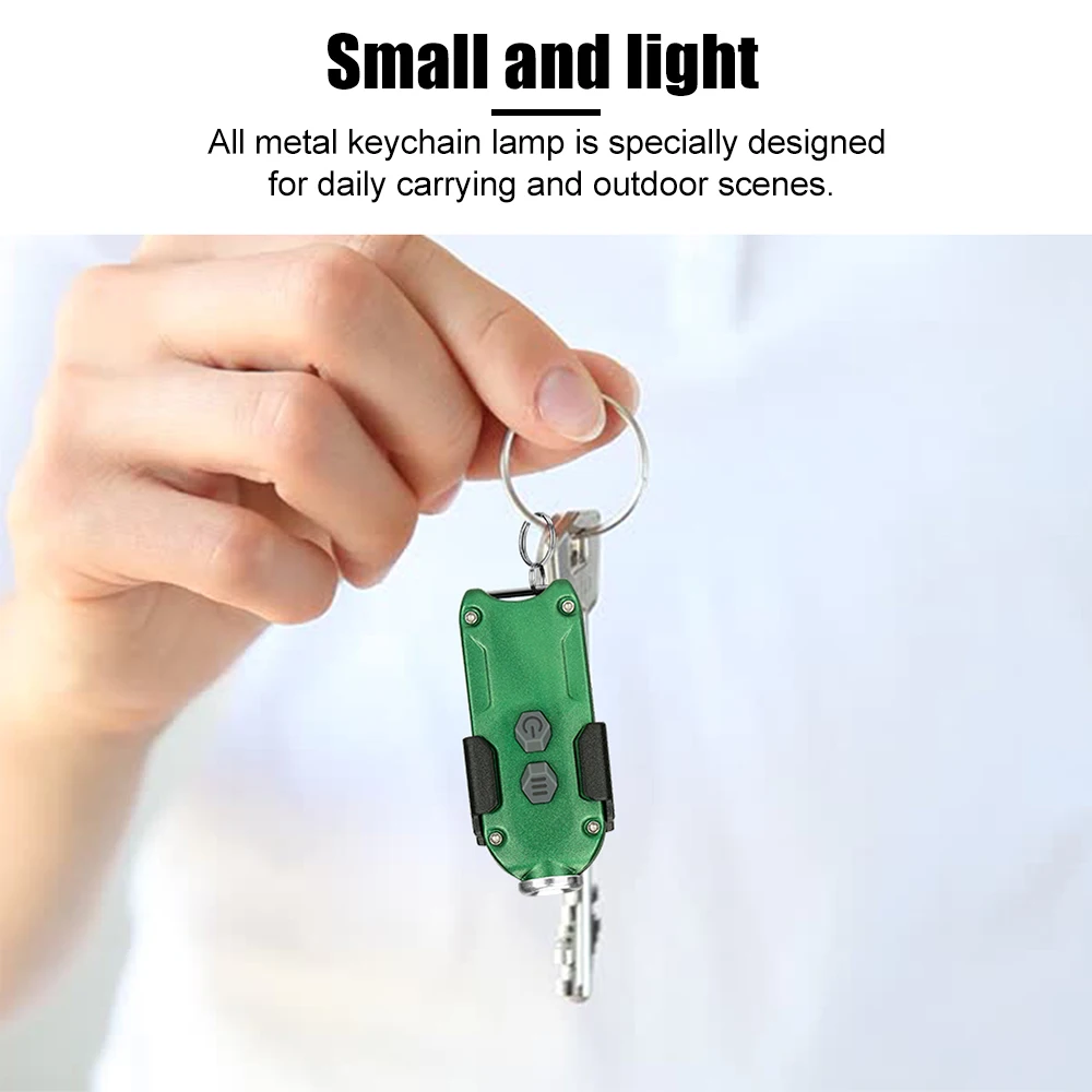 500mah Mini Metal LED Keychain Flashlight USB Rechargeable IP54 Torch Key Ring Light Lamp Keychain Backpack Light 캠핑용품