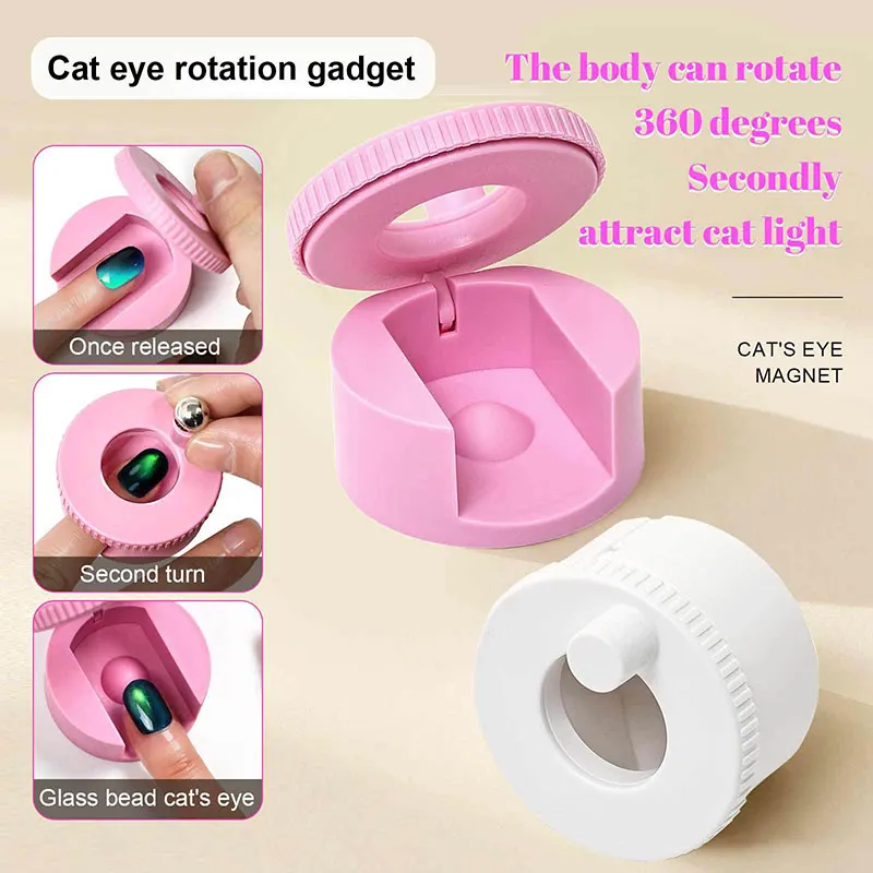 Automatic Rotating Cat Eye Nails Suction Device With Super Strong Magnets and Wide Beam Nail Art Bead