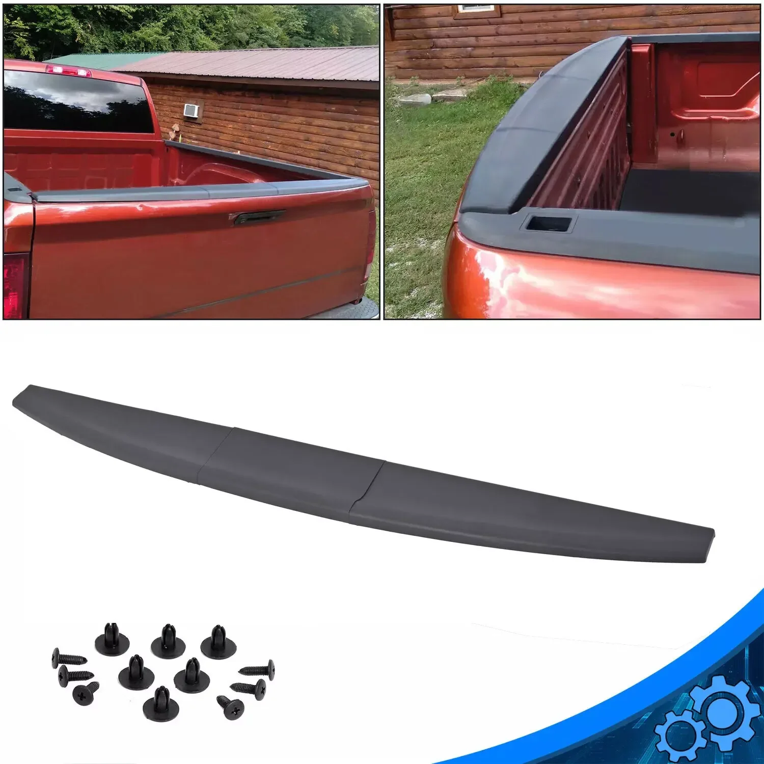 

For Dodge Ram 2009-2019 Tailgate Spoiler Top Protector Cover Molding PP Black