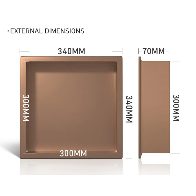طلاء PVD ذهبي وردي غير لامع 304 من الفولاذ المقاوم للصدأ ملحقات الحمام على الحائط #3