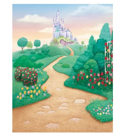 

10x10FT Fairy Tale Princess Castle Palace Green Garden Mountain Pet Background Custom Photography Studio Backdrop Seamless Vinyl