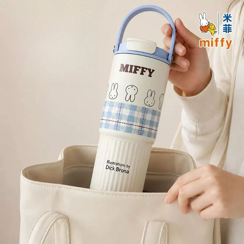 Miffy Kawaii Anime Handheld Thermos Cup Water Cup Good-looking Large Capacity Fashion Exquisite Versatile Personality Fashion