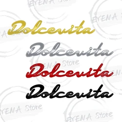 Dolcevita Logo Lettering Metal Badge Stickers Car Rear Trunk Body Emblem For Fiat Stilo Punto Bravo Grande 500 595 Abarth Panda