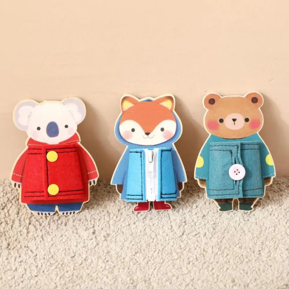 

Wearing Clothes Kids Montessori Toy Button Zipper Animal Busy Board Cognitive Learning Hand Exercise Early Education Toy