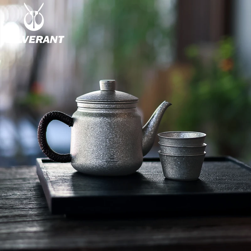 

Titanium Coffee Teapot Kettle Mug Cup Portable Outdoor Camping Travel Gear Coffee Tea Maker With Titanium Strainer 280ml