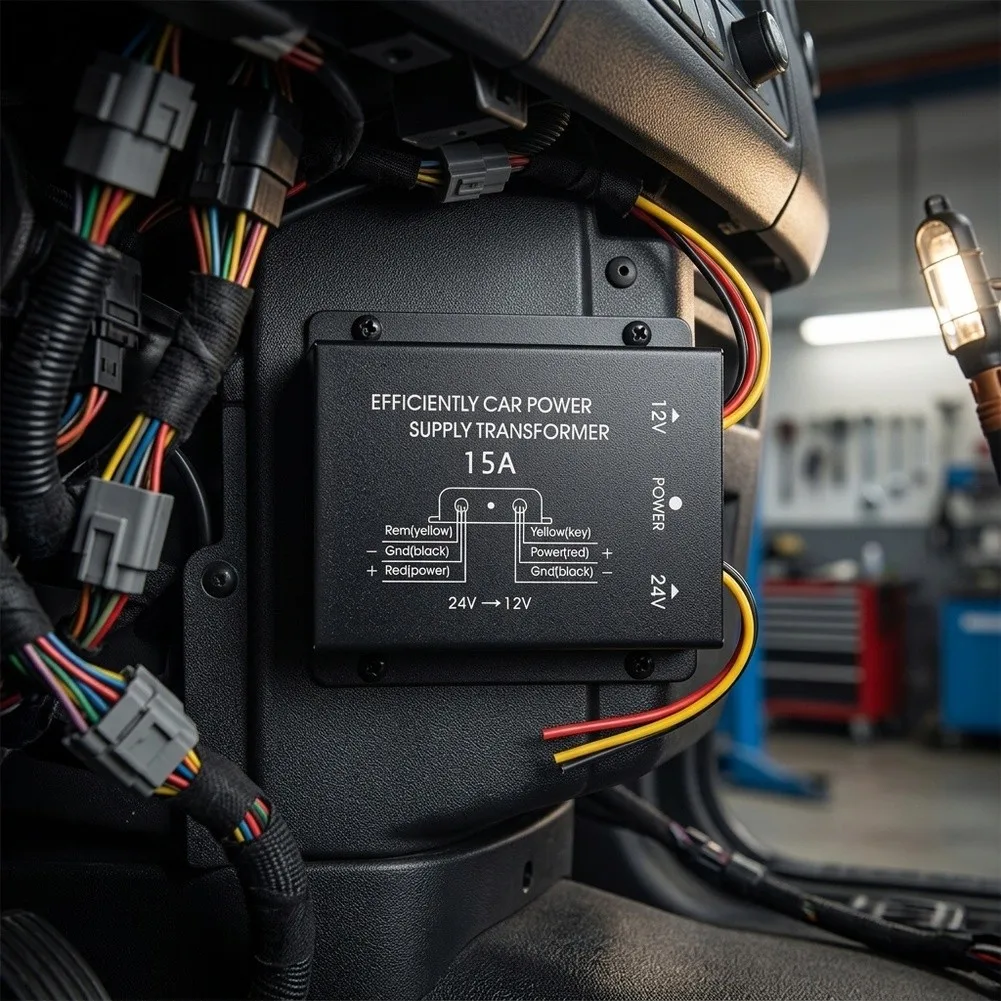 Car DC Power Converter 24V to 12V with Overload and Short Circuit Protection Suitable for Automotive Electrical Systems