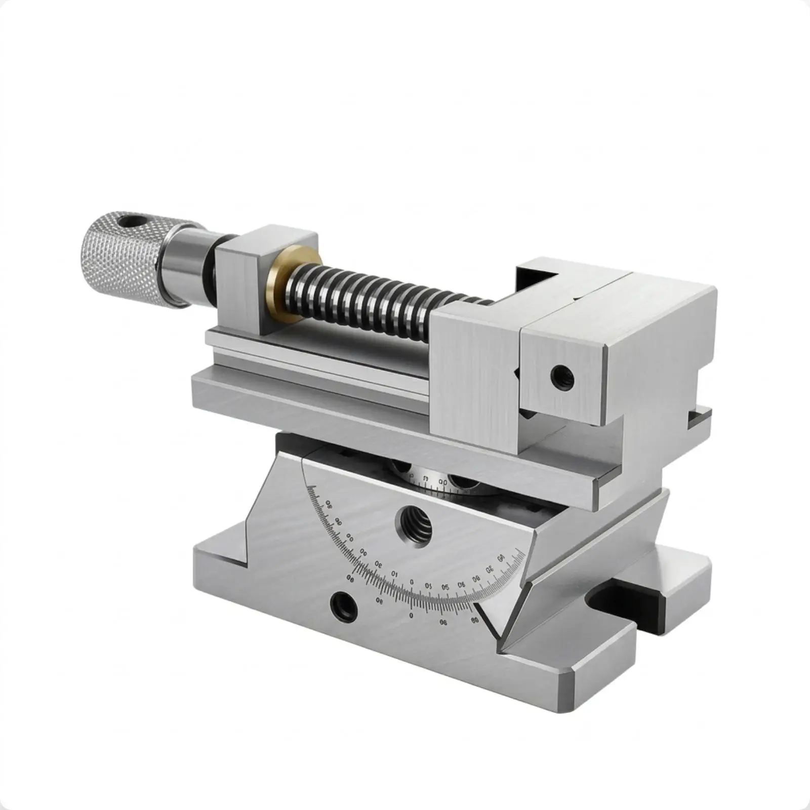 Milling Machine Precision Vise Fixture Alloy Steel Adjustable Angle Workholding Vise with Knurled Handle 360 Rotating Base for