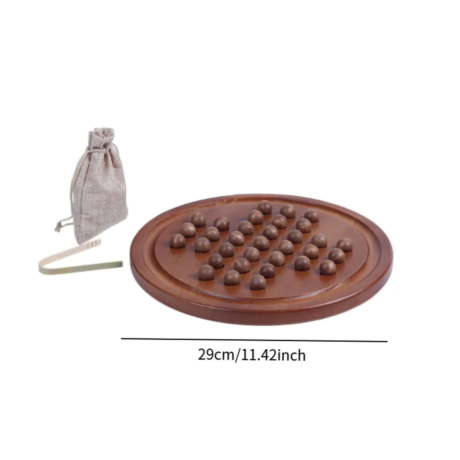 Classic Peg Solitaire Puzzle Wooden Board Game Brain Teaser for Logic Games for Children