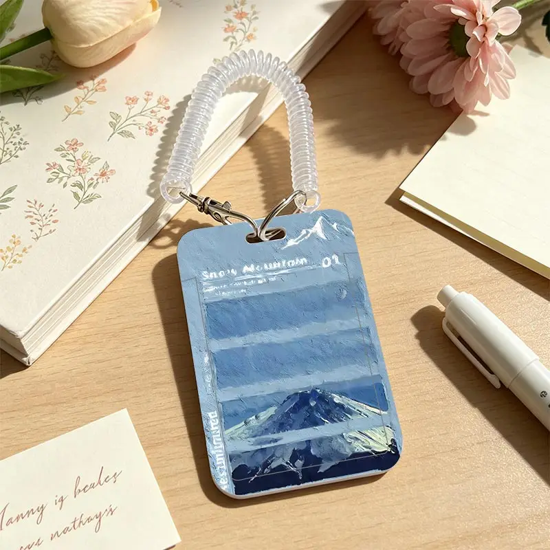 Card Holder for Credential Badge Holder Student Bus/Meal Card Protection Case Kpop Photocard Holder Pendant Keychain