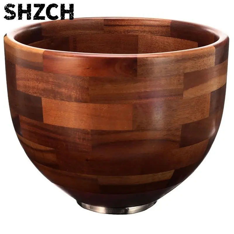 Bowl For Kitchenaid 4.5& 5 QT Tilt-Head Stand Mixer- Wood Mixing Bowl With Stainless Steel Locking Base Included