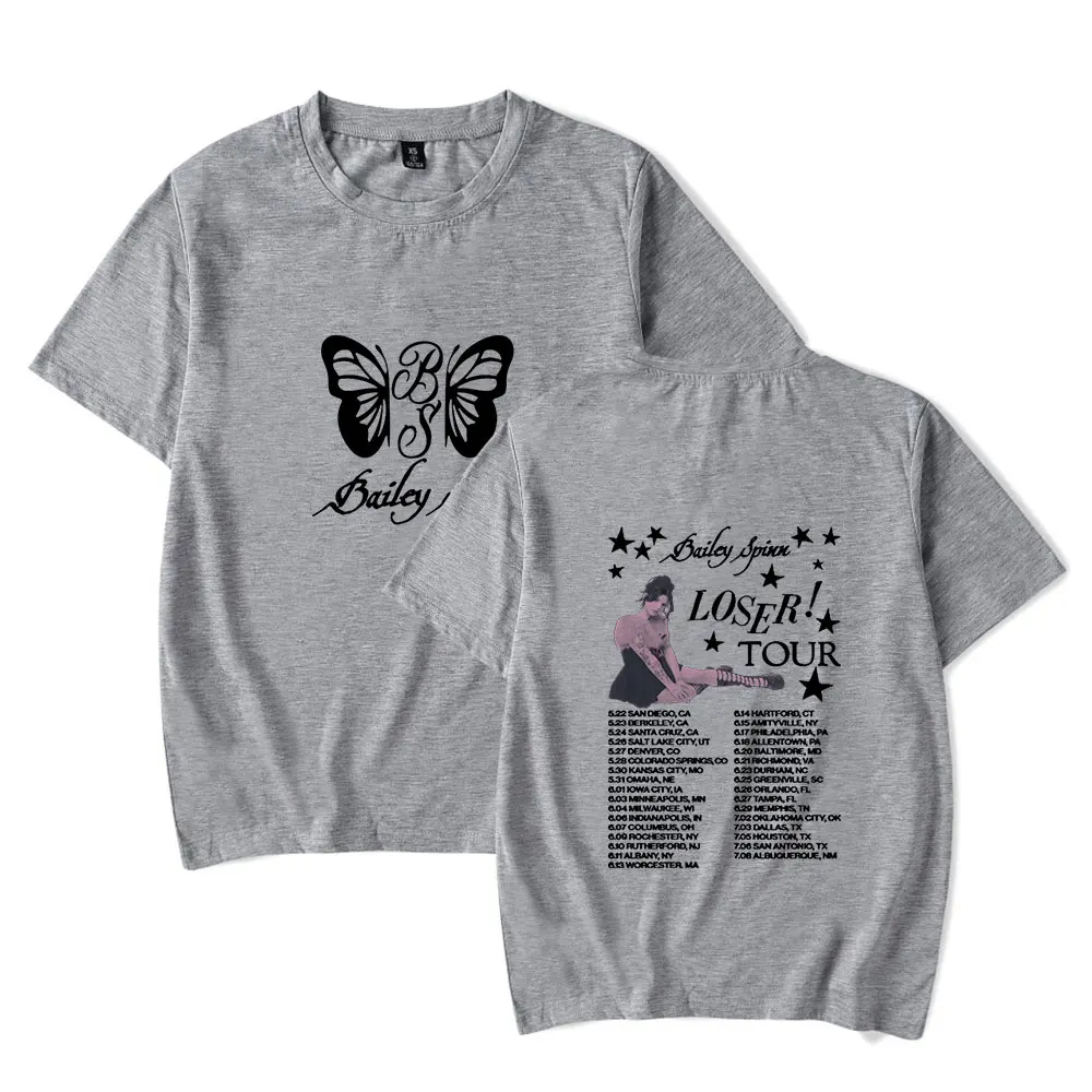 تي شيرت Bailey Spinn Loser Tour 2025 برقبة دائرية وأكمام قصيرة تي شيرت جرافيك للرجال/المرأة ملابس الشارع