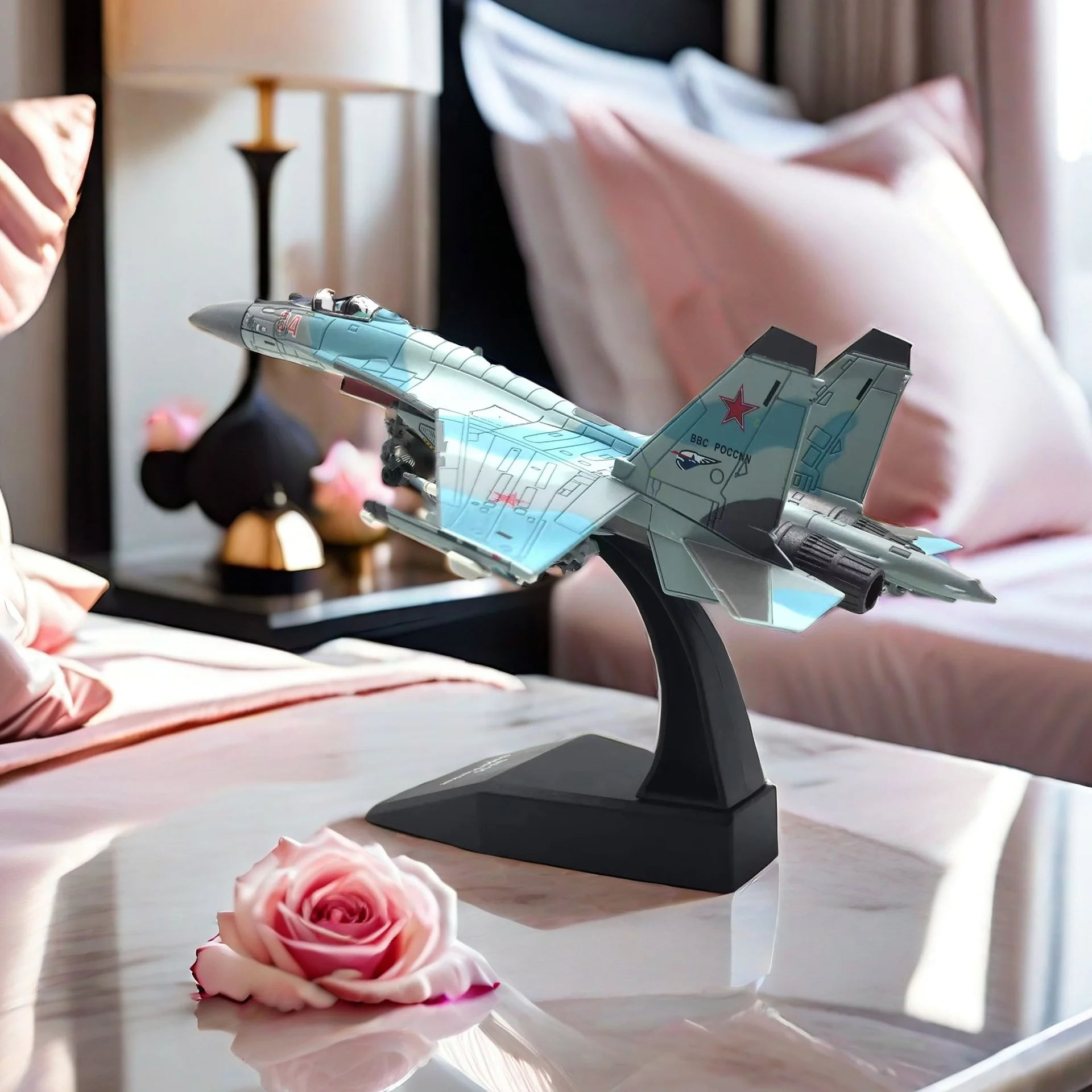 

1/100 Scale Russian SU-35 Fighter Diecast Metal Alloy Airplane Replica Model Antistress for Collection Aircraft Toy Children