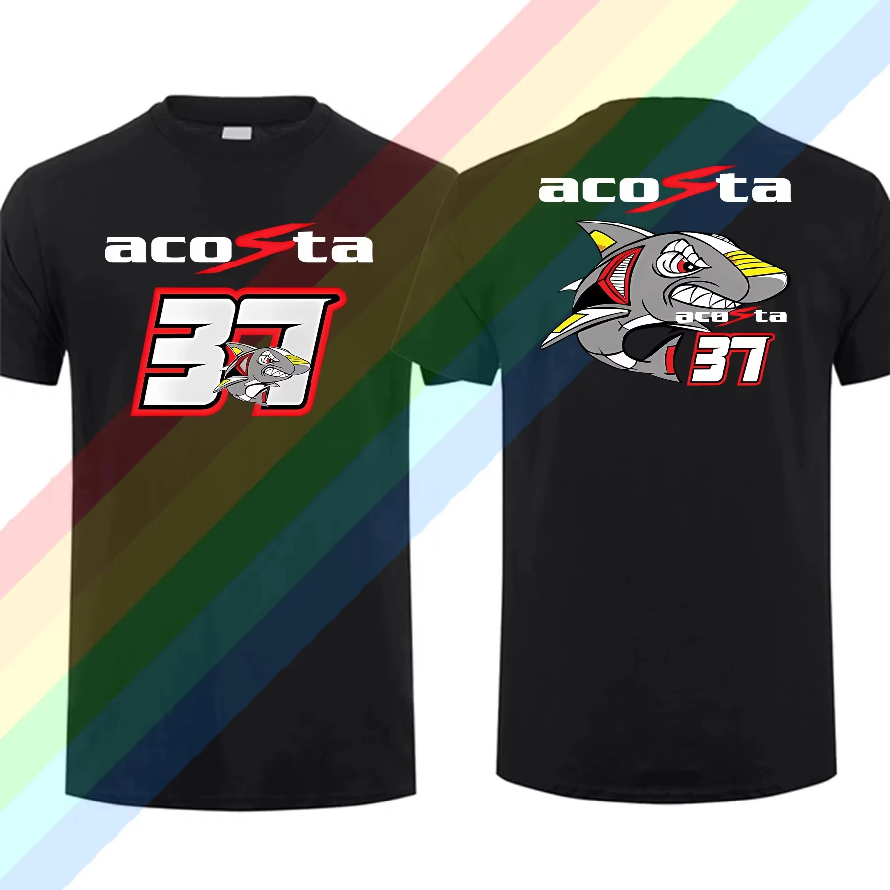 جديد 37 أسطورة بيدرو أكوستا القرش GP سباق ركوب تي شيرت الرجال والنساء قصيرة الأكمام مغامرة عادية الأبيض تيز الهيب هوب ركوب موتو