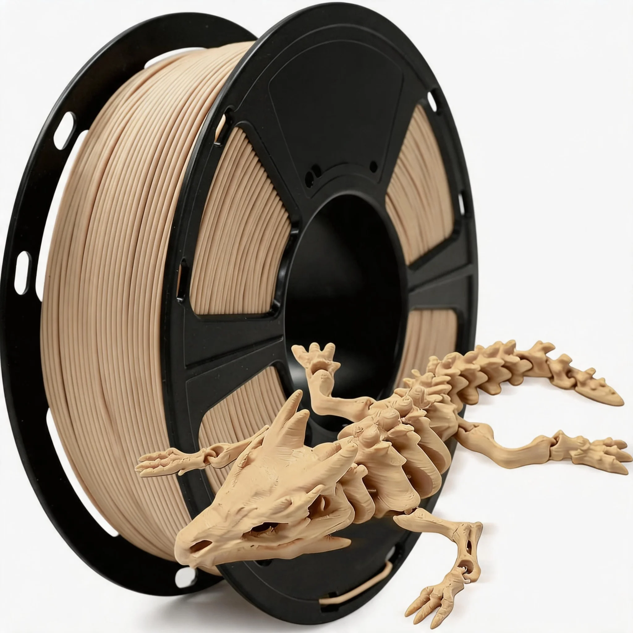 

PLA 3D Printer Filament 1.75mm,Neatly Wound 3D Printing Filament 1.75mm Dimensional Accuracy +/- 0.02 mm,Wood Color,250g