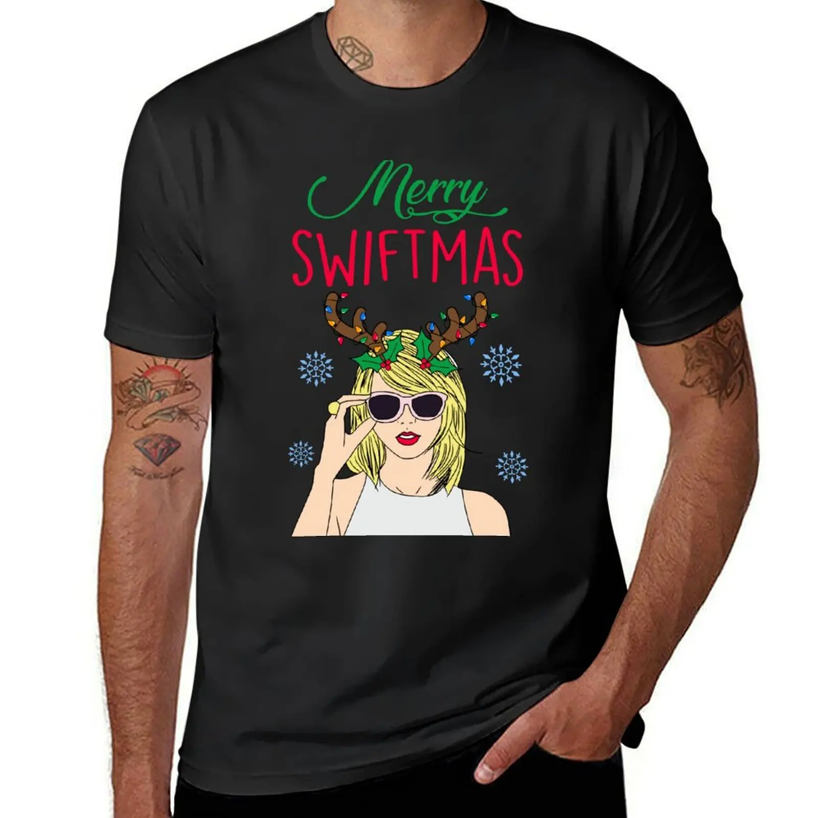 Merry Swiftmas T-Shirt anime clothes plus size tops cute clothes plain workout shirts for men