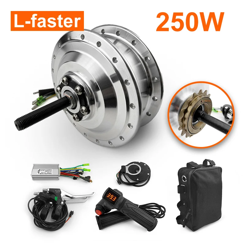 

Brushless Hub Motor, Thumb Throttle, Brake Sensor, LCD Display Conversion Kit, DIY Ebike Rear Wheel, 250W, 24V, 36V, H08