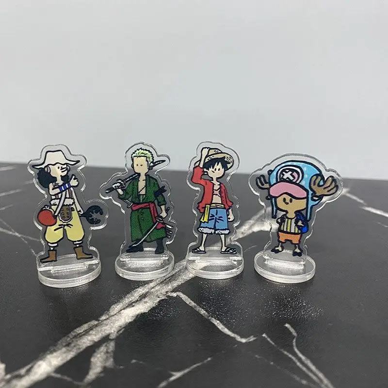 

10pcs Anime Luffy Mini Acrylic Stand Figure One Piece Crew Desk Decor Cute Cartoon Ornament