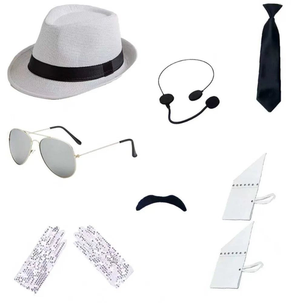 PESENAR Pop Star Traje Rock Super Star Acessórios Cosplay Halloween Famoso Cantor Roupa Óculos de Sol Microfone